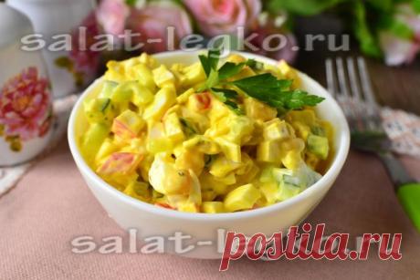 Салат из крабовых палочек, рецепт с фото очень вкусный с кукурузой