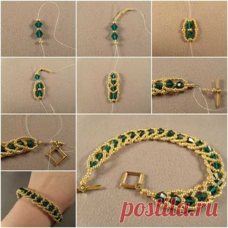DIY Emerald City Flat Spiral Bracelet This is really a creative technique to make bracelet in spiral way, which makes the bracelet chic and looks like designer! I love the classic color matching of green emerald…