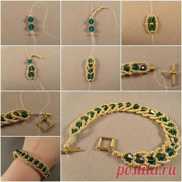 DIY Emerald City Flat Spiral Bracelet This is really a creative technique to make bracelet in spiral way, which makes the bracelet chic and looks like designer! I love the classic color matching of green emerald…