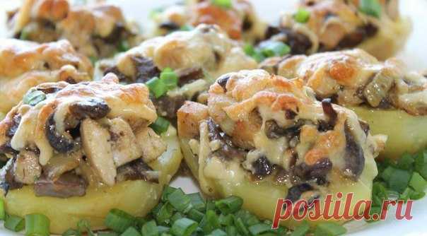 картошка с курицей и грибами  =)