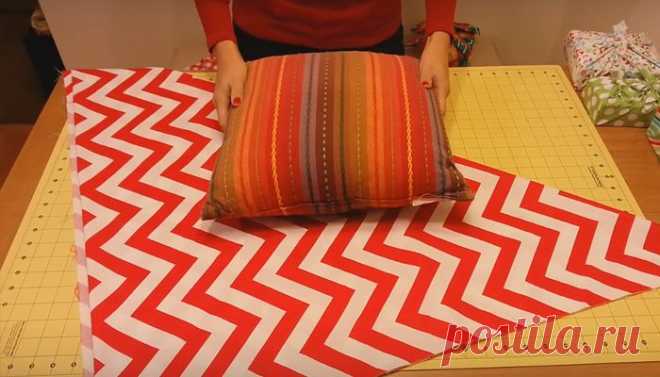 Новая декоративная наволочка на подушку за 5 минут — Рукоделие