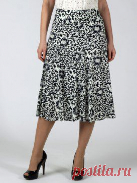 Юбка женская из легкой летней ткани штапель, силуэта годе на подкладке.
 Длина 74 см. 
Размеры 46-58
Ткань : 70%-Хлопок, 30%-Вискоза