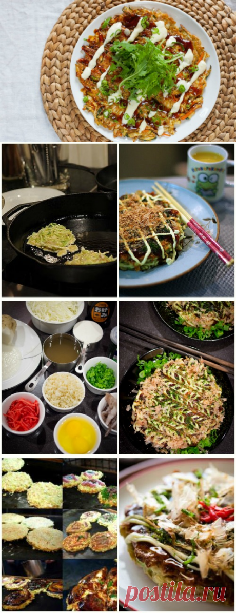 Окономияки- пошаговый процесс готовки японской пиццы