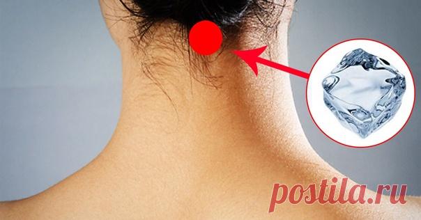 ТОЧКА ФЭН-ФУ И ОМОЛОЖЕНИЕ ОРГАНИЗМА

Методика заключается в следующем: прикладывать кубик льда 2,5 х 2,5 см к затылку непосредственно к точке Фэн-фу (ее очень просто найти: ямка, где голова соединяется с шеей).