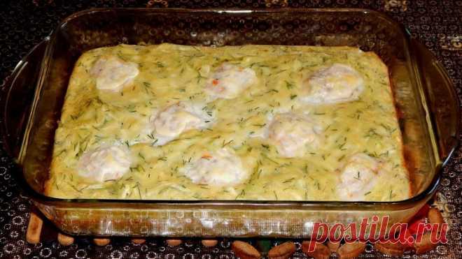 Запеканка из кабачков с мясными фрикадельками - Простые рецепты Овкусе.ру