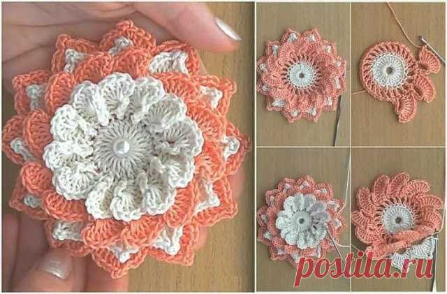 3D Easy Crochet Цветочная Вязание крючком ~ YARN CROCHET