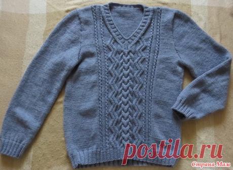 Мужской пуловер спицами - Вязание - Страна Мам