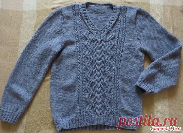 Мужской пуловер спицами - Вязание - Страна Мам