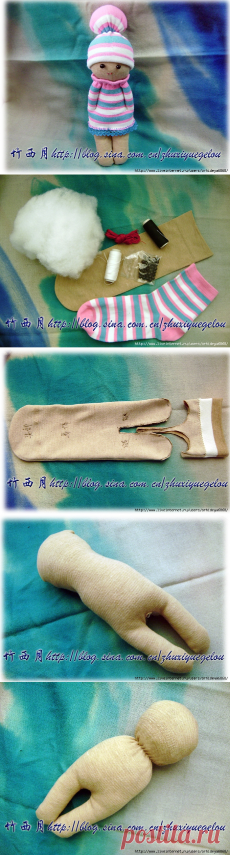 Шьем куколку из носков - HANDMADE по-русски