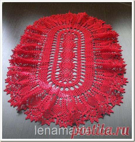 Вязаная овальная салфетка &quot;Кармен&quot;, схема