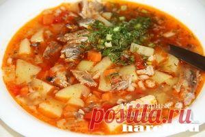 Перловый суп с консервированной сайрой | Фоторецепт с подробным описанием от Харч.ру