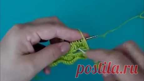 Вязание спицами узора "Чешуйки" (Knitting pattern scales)