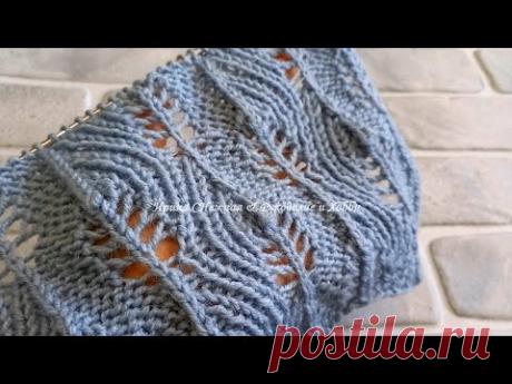 РЕЗИНКА + ИЗНАНКА + АЖУР - НЕОБЫЧНЫЕ ОРИГИНАЛЬНЫЕ АЖУРНЫЕ ЛИСТОЧКИ СПИЦАМИ