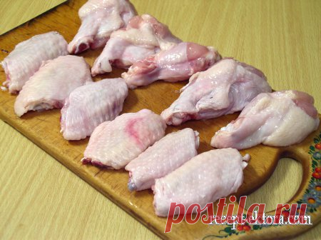 Куриные крылышки в сметане » Рецепты с пошаговым приготовлением