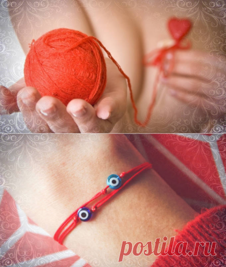 Защитный амулет - красная нить. Зачем носят красную нитку на запястье левой или правой руки? Как ее сплести...