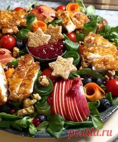 Рецепт салата с хрустящей курицей