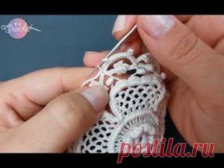 Gola de Renda Irlandesa Vintage Acabamento Final - YouTube