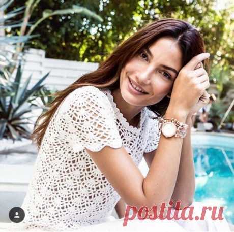 Летний ажурный топ крючком