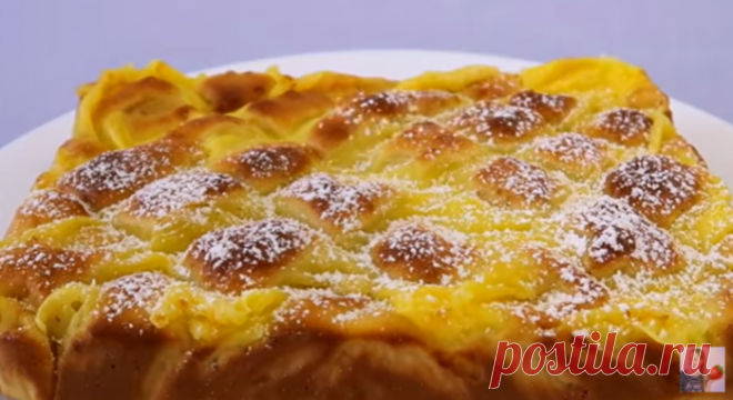 ЯБЛОЧНЫЙ ПИРОГ с Заварным Кремом! Вкуснее Шарлотки!