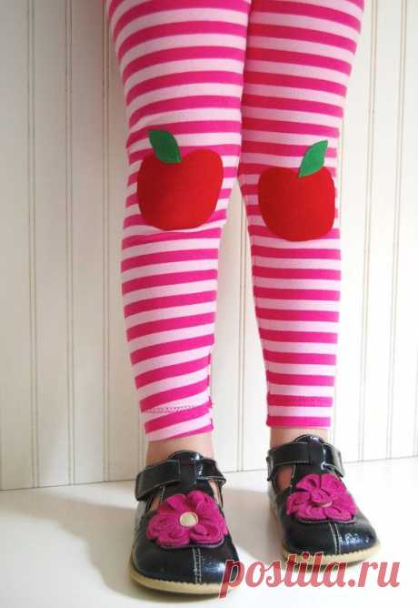 (1) Leggings Pink Stripe with Apples - Girls Sizes 12-18 mos, 2 / 3T, 4 /…