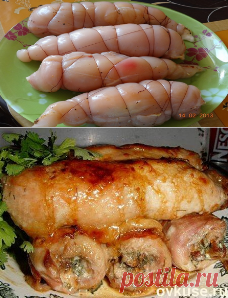 Рулетики из куриного филе