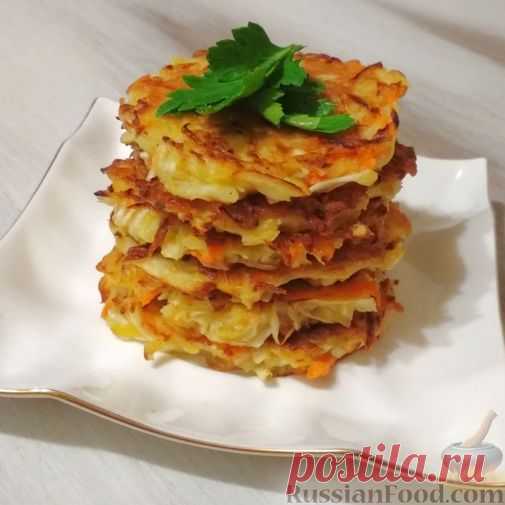 Рецепт: Оладушки из свежей капусты, на сметане на RussianFood.com