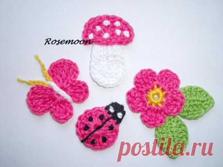 Häkelblumen von rosemoon auf DaWanda.com