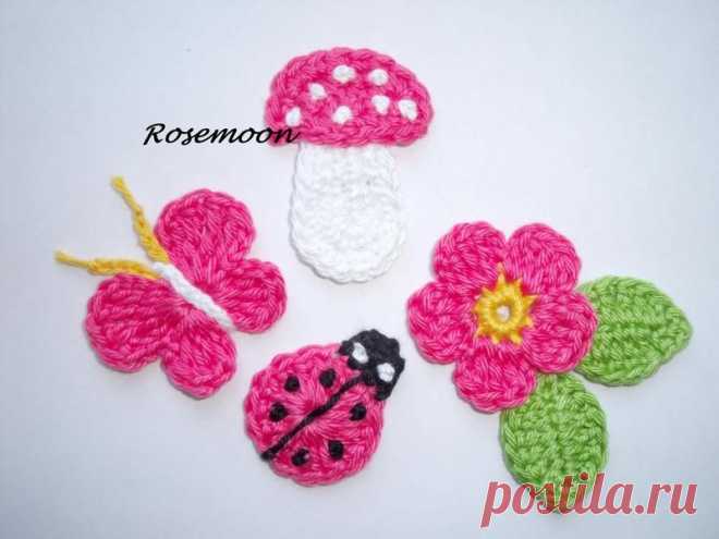 Häkelblumen von rosemoon auf DaWanda.com