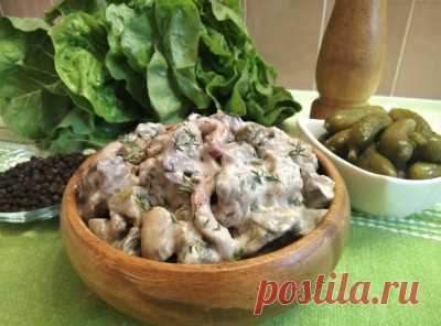 Куриная печень с грибами и беконом : Вторые блюда
