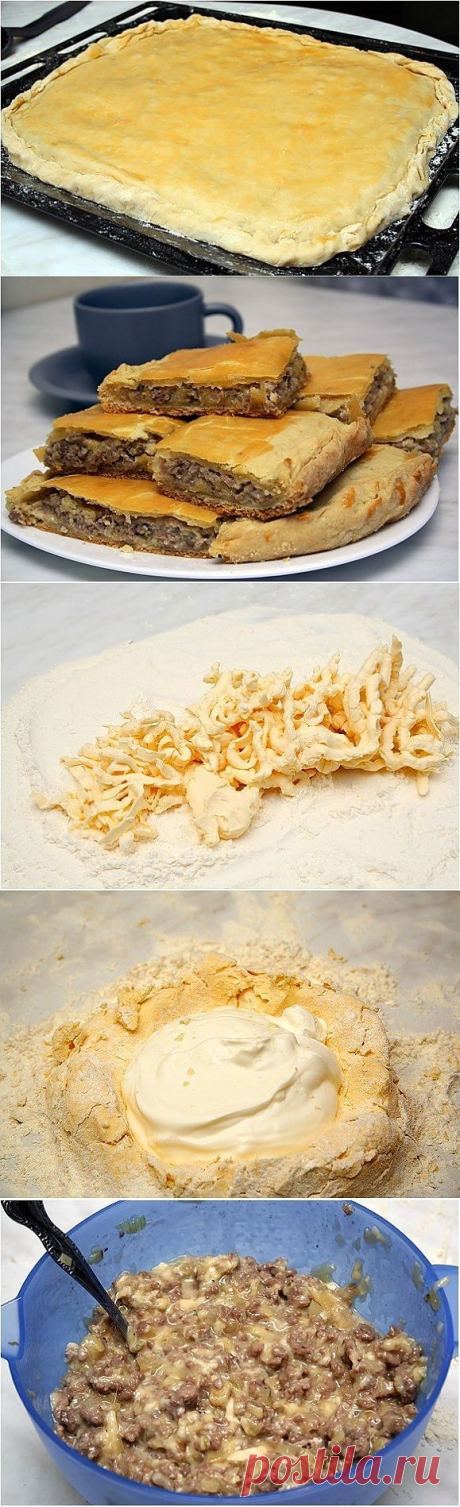 Пирог с сыром и мясом - рецепт и способ приготовления, ингридиенты | sloosh