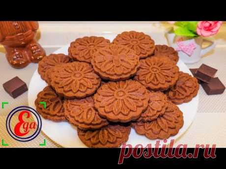 Песочное шоколадное печенье с рисунком