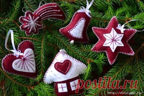 Фетровые подвески на елочку — Сделай сам, идеи для творчества - DIY Ideas