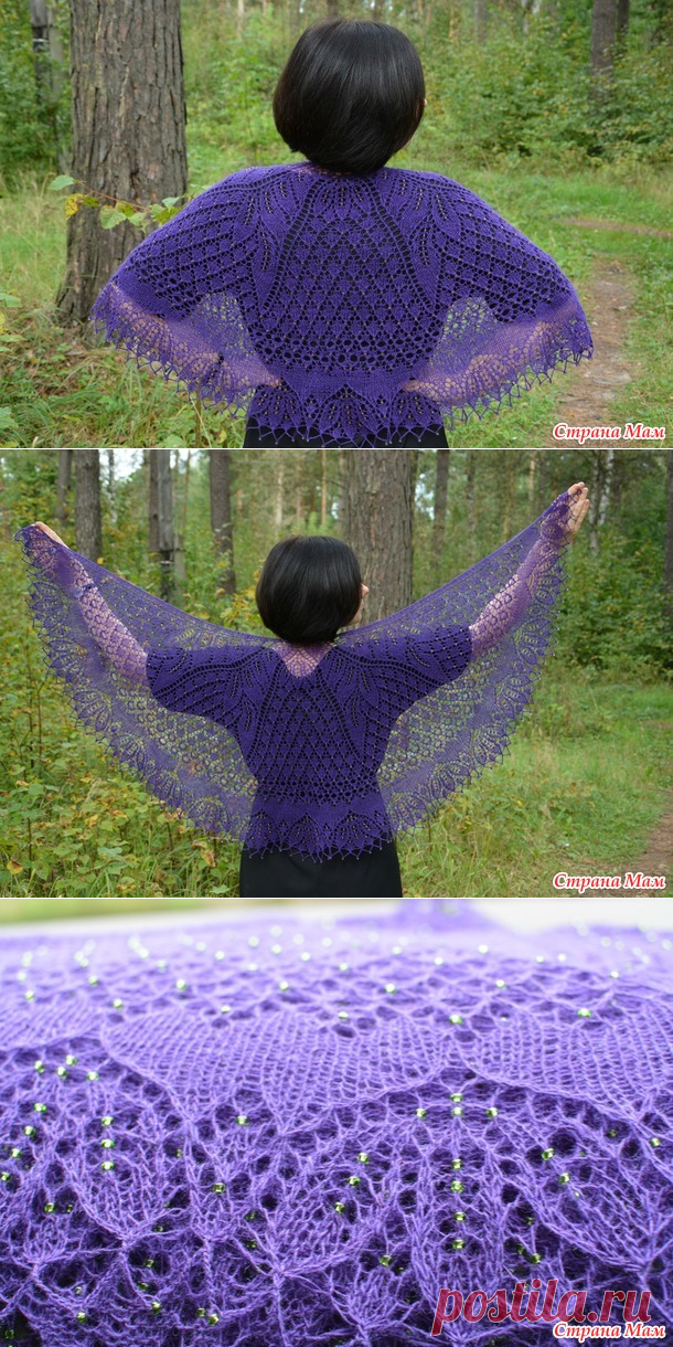 . Шаль -фишю "Танцующие бабочки"Dancing Butterflies, автор Carfield Ma. - Вязание спицами - Страна Мам
