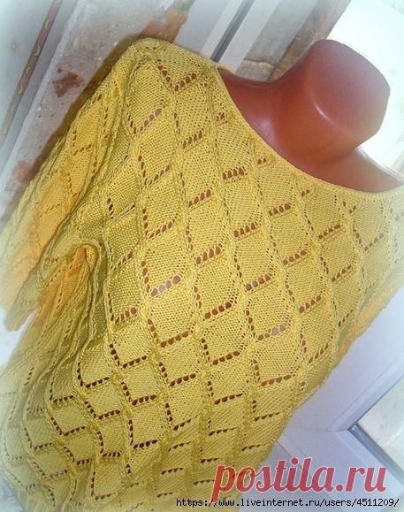 Пуловер спицами