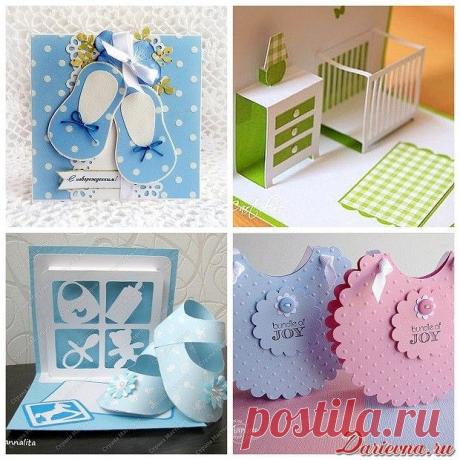 Как сделать открытку для новорожденного в технике скрапбукинг. Шаблоны и мастер-классы