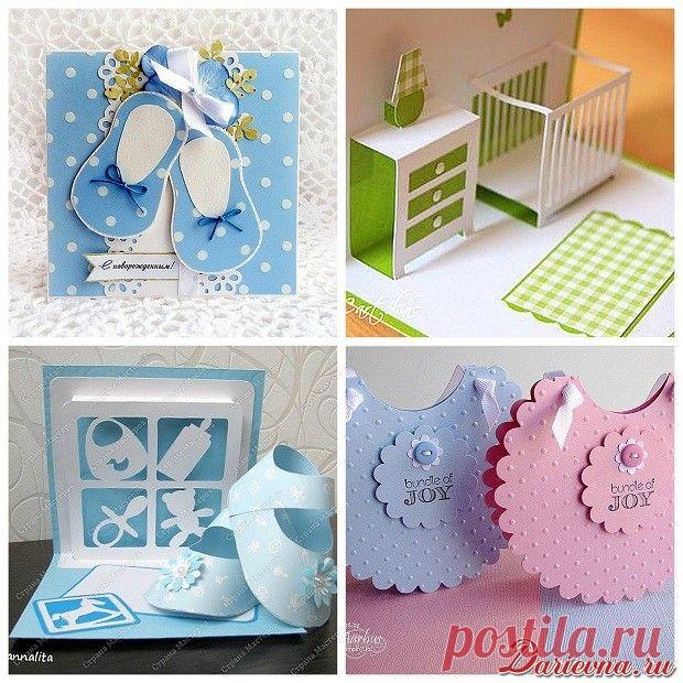 Как сделать открытку для новорожденного в технике скрапбукинг. Шаблоны и мастер-классы