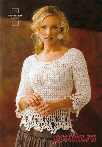 Irish crochet &: CROCHET PULLOVER.