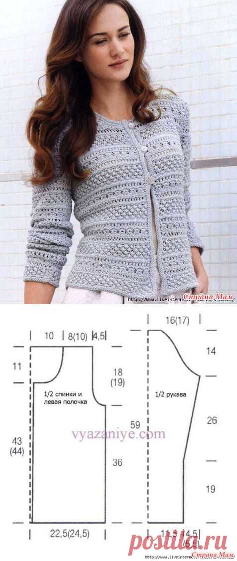Жакет с узором "Спящая красавица" - Вязание - Страна Мам