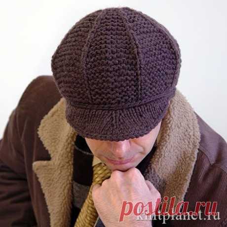 Мужская зимняя вязаная кепка