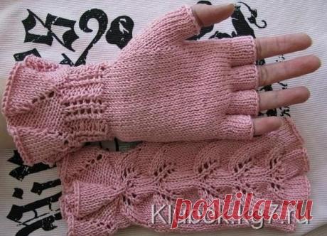 Ажурные митенки с пышными манжетами | Клубок