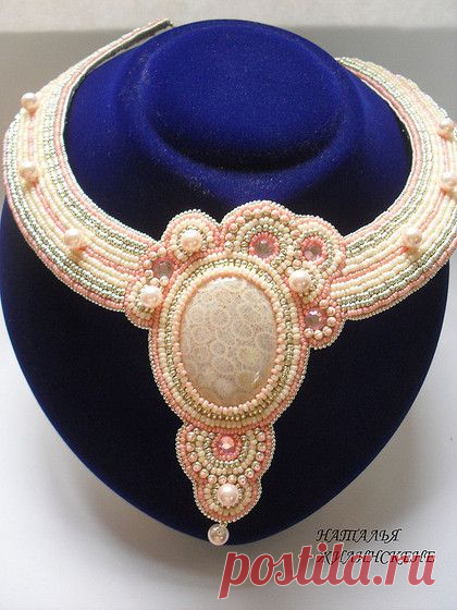 Аврора-богиня утренней зари - колье,коралл,жемчуг,аврора,бледно-розовый