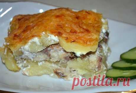 Запеканка с рыбой и картошкой