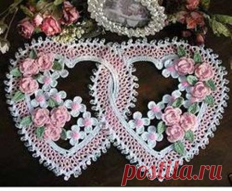 ВЯЗАНЫЕ СЕРДЕЧКИ НА ДЕНЬ ВСЕХ ВЛЮБЛЕННЫХ. ПОДБОРКА 24 ШТ.