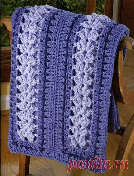 Полосатые пледы крючком.Подборка.