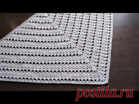 Бактус/Шаль/Платок крючком. Мастер-Класс + Схема. Crochet Baktus/Shawl/Scarf. Tutorial + Chart.