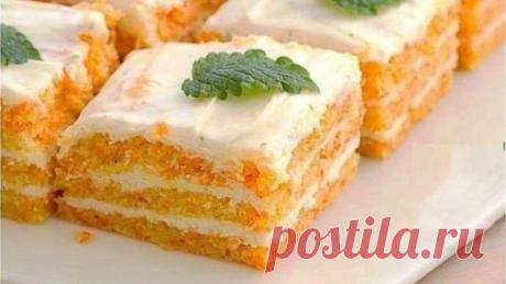 Пирожное с морковью и творожным кремом - Простые рецепты Овкусе.ру