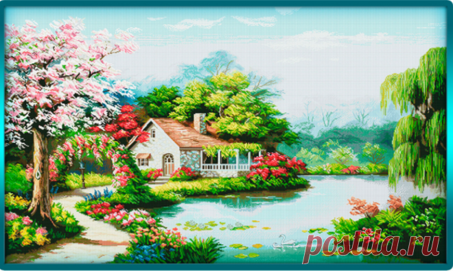 ВЫШИВКА-Pastoral scenery