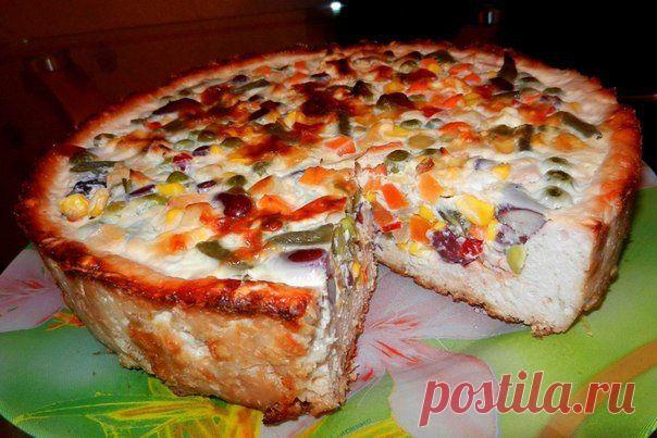 "Гавайский" куриный пирог.