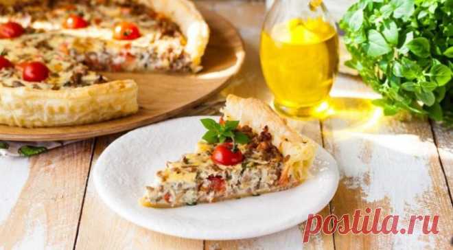 Итальянский пирог с фаршем и помидорами