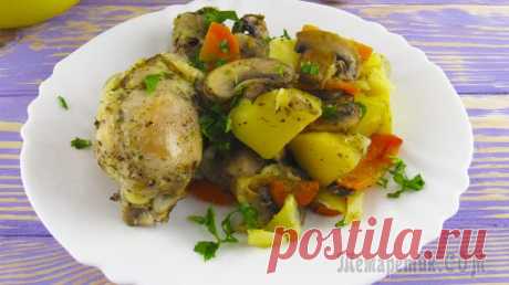 Мясо с картофелем и грибами в рукаве!